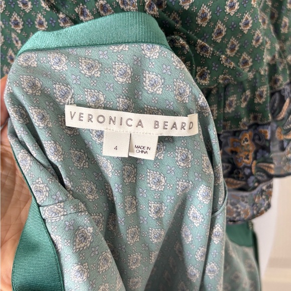 Veronica Beard Set Sz 4 Randa Silk Blouse & Spencer Skirt Green Seaglass Outfit - Picture 10 of 16